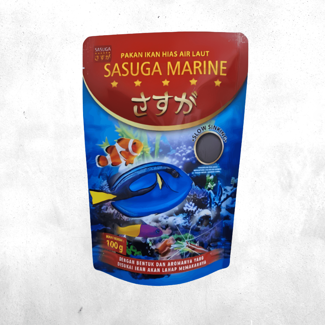 Sasuga marine pelet pakan ikan hias air laut 100g